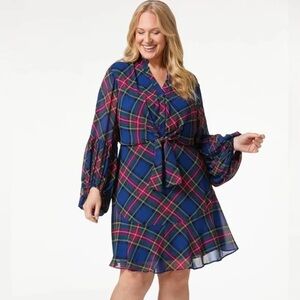 Cato | Plus Size Berry Plaid Dress Various Sizes Available